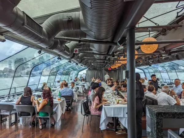 Luxury yacht deck seating with ocean view
