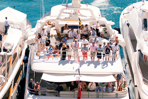 Private yacht cruising New York Harbor