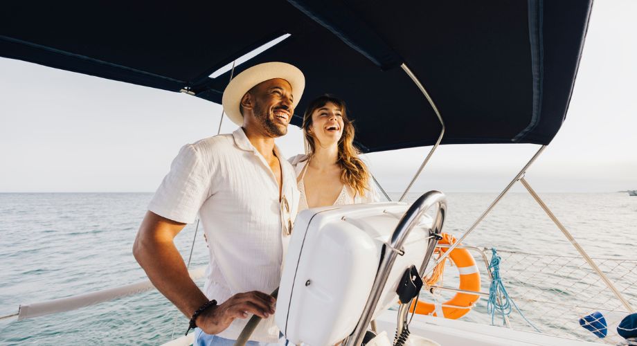 Private yacht proposal near Statue of Liberty